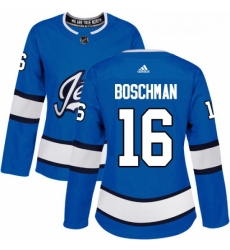 Womens Adidas Winnipeg Jets 16 Laurie Boschman Authentic Blue Alternate NHL Jersey Womens Adidas Winnipeg Jets 16 Laurie Boschman Authentic Blue Alternate NHL Jersey