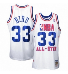 Mens Mitchell and Ness Boston Celtics 33 Larry Bird Authentic White 1990 All Star Throwback NBA Jersey