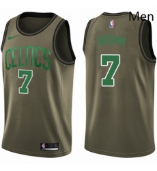 Mens Nike Boston Celtics 7 Jaylen Brown Swingman Green Salute to Service NBA Jersey Mens Nike Boston Celtics 7 Jaylen Brown Swingman Green Salute to Service NBA Jersey