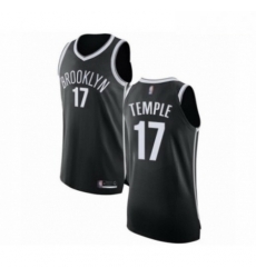 Mens Brooklyn Nets 17 Garrett Temple Authentic Black Basketball Jersey Icon Edition 
