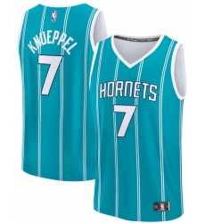 Men Fanatics Kon Knueppel Teal Charlotte Hornets 2025 NBA Draft First Round Pick Fast Break Replica Jersey Icon Edition