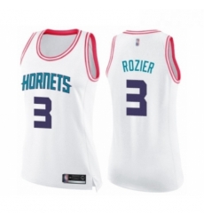 Womens Charlotte Hornets 3 Terry Rozier Swingman White Pink Fashion Basketball Jersey Womens Charlotte Hornets 3 Terry Rozier Swingman White Pink Fashion Basketball Jersey