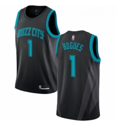 Womens Nike Jordan Charlotte Hornets 1 Muggsy Bogues Swingman Black NBA Jersey 2018 19 City Edition Womens Nike Jordan Charlotte Hornets 1 Muggsy Bogues Swingman Black NBA Jersey 2018 19 City Edition