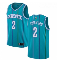 Womens Nike Jordan Charlotte Hornets 2 Larry Johnson Authentic Aqua Hardwood Classics NBA Jersey Womens Nike Jordan Charlotte Hornets 2 Larry Johnson Authentic Aqua Hardwood Classics NBA Jersey