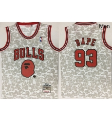Bulls 93 Bape Gray 1997 98 Hardwood Classics Jersey