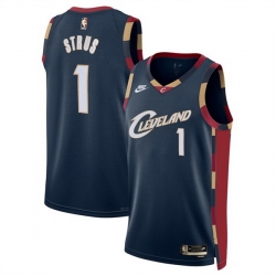 Men Cleveland Cavaliers 1 Max Strus Navy 2025 Classic Edition Stitched Jersey