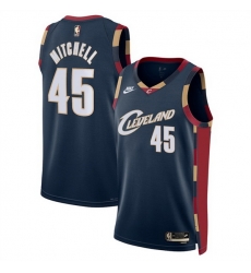 Men Cleveland Cavaliers 45 Donovan Mitchell Navy 2025 Classic Edition Stitched Jersey