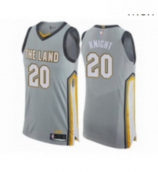Mens Cleveland Cavaliers 20 Brandon Knight Authentic Gray Basketball Jersey City Edition 