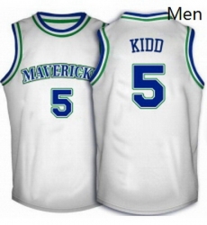 Mens Adidas Dallas Mavericks 5 Jason Kidd Authentic White Throwback NBA Jersey Mens Adidas Dallas Mavericks 5 Jason Kidd Authentic White Throwback NBA Jersey