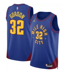 Men Denver Nuggets  32 Aaron Gordon Blue Statement Edition Stitched Basketball Jersey