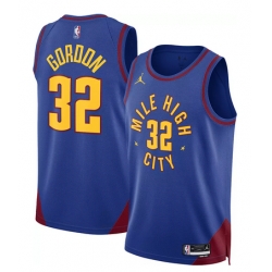 Men Denver Nuggets  32 Aaron Gordon Blue Statement Edition Stitched Basketball Jersey