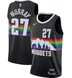 Men Nuggets 27 Jamal Murray Black City Edition Jersey Men Nuggets 27 Jamal Murray Black City Edition Jersey