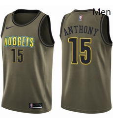 Mens Nike Denver Nuggets 15 Carmelo Anthony Swingman Green Salute to Service NBA Jersey Mens Nike Denver Nuggets 15 Carmelo Anthony Swingman Green Salute to Service NBA Jersey