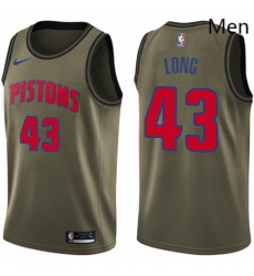 Mens Nike Detroit Pistons 43 Grant Long Swingman Green Salute to Service NBA Jersey Mens Nike Detroit Pistons 43 Grant Long Swingman Green Salute to Service NBA Jersey