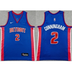 Youth Detroit Pistons  2 Cade Cunningham Blue Stitched Basketball Jersey