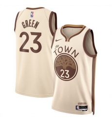 Men Golden State Warriors 23 Draymond Green Tan 2025 26 City Edition Stitched Basketball Jersey 