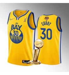 Men's Golden State Warriors #30 Stephen Curry 2022 Yellow NBA Finals Champions Stitched Jersey Men's Golden State Warriors #30 Stephen Curry 2022 Yellow NBA Finals Champions Stitched Jersey