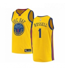 Womens Golden State Warriors 1 DAngelo Russell Swingman Gold Basketball Jersey City Edition Womens Golden State Warriors 1 DAngelo Russell Swingman Gold Basketball Jersey City Edition