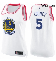 Womens Nike Golden State Warriors 5 Kevon Looney Swingman WhitePink Fashion NBA Jersey Womens Nike Golden State Warriors 5 Kevon Looney Swingman WhitePink Fashion NBA Jersey