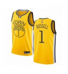 Youth Golden State Warriors 1 DAngelo Russell Yellow Swingman Jersey Earned Edition Youth Golden State Warriors 1 DAngelo Russell Yellow Swingman Jersey Earned Edition