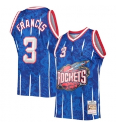 Men Houston Rockets 3 Steve Francis Blue 1999 2000 Mitchell  26 Ness Hardwood Classics Swingman Stitched Basketball Jersey