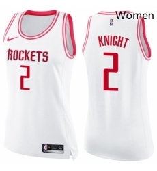 Womens Nike Houston Rockets 2 Brandon Knight Swingman White Pink Fashion NBA Jersey Womens Nike Houston Rockets 2 Brandon Knight Swingman White Pink Fashion NBA Jersey