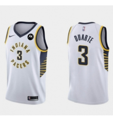 Men Indiana Pacers 3 Chris Duarte White Association Edition Swingman Stitched Jersey Men Indiana Pacers 3 Chris Duarte White Association Edition Swingman Stitched Jersey