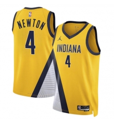 Men Indiana Pacers 4 Tristen Newton Yelllow 2024 Draft Statement Edition Stitched Basketball Jersey Men Indiana Pacers 4 Tristen Newton Yelllow 2024 Draft Statement Edition Stitched Basketball Jersey