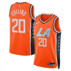 Men Los Angeles Clippers 20 John Collins Orange 2025 26 City Edition Stitched Jersey