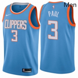 Mens Nike Los Angeles Clippers 3 Chris Paul Swingman Blue NBA Jersey City Edition 