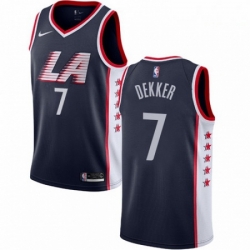 Mens Nike Los Angeles Clippers 7 Sam Dekker Swingman Navy Blue NBA Jersey City Edition 