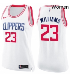 Womens Nike Los Angeles Clippers 23 Louis Williams Swingman WhitePink Fashion NBA Jersey Womens Nike Los Angeles Clippers 23 Louis Williams Swingman WhitePink Fashion NBA Jersey