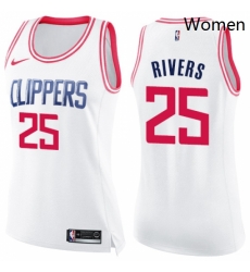 Womens Nike Los Angeles Clippers 25 Austin Rivers Swingman WhitePink Fashion NBA Jersey Womens Nike Los Angeles Clippers 25 Austin Rivers Swingman WhitePink Fashion NBA Jersey