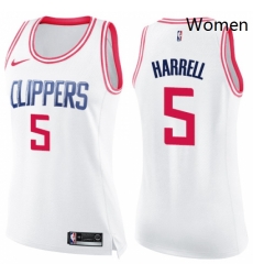 Womens Nike Los Angeles Clippers 5 Montrezl Harrell Swingman White Pink Fashion NBA Jersey Womens Nike Los Angeles Clippers 5 Montrezl Harrell Swingman White Pink Fashion NBA Jersey