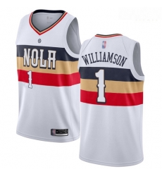 Pelicans #1 Zion Williamson White Basketball Swingman Earned Edition Jersey Pelicans #1 Zion Williamson White Basketball Swingman Earned Edition Jersey