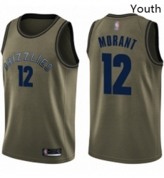 Youth Nike Memphis Grizzlies 12 Ja Morant Green NBA Swingman Salute to Service Jersey Youth Nike Memphis Grizzlies 12 Ja Morant Green NBA Swingman Salute to Service Jersey