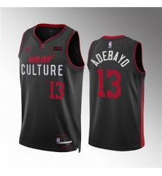 Men Miami Heat 13 Bam Adebayo Black 2023 24 City Edition Stitched Basketball Jersey 412