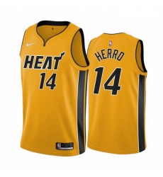 Men Miami Heat 14 Tyler Herro Yellow NBA Swingman 2020 21 Earned Edition Jersey Men Miami Heat 14 Tyler Herro Yellow NBA Swingman 2020 21 Earned Edition Jersey