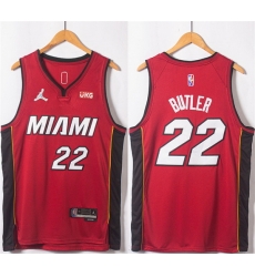 Men Miami Heat 22 Jimmy Butler Red Statement Edition 75th Anniversary Stitched Jersey Men Miami Heat 22 Jimmy Butler Red Statement Edition 75th Anniversary Stitched Jersey