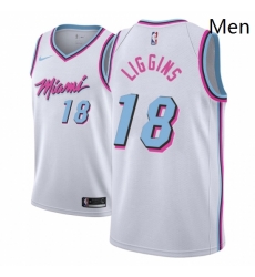 Men NBA 2018 19 Miami Heat 18 DeAndre Liggins City Edition White Jersey Men NBA 2018 19 Miami Heat 18 DeAndre Liggins City Edition White Jersey