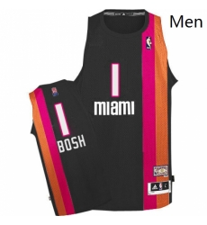 Mens Adidas Miami Heat 1 Chris Bosh Authentic Black ABA Hardwood Classic NBA Jersey Mens Adidas Miami Heat 1 Chris Bosh Authentic Black ABA Hardwood Classic NBA Jersey