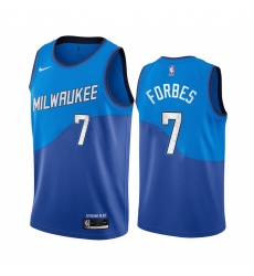 Men Nike Milwaukee Bucks 7 Bryn Forbes Blue NBA Swingman 2020 21 City Edition Jersey Men Nike Milwaukee Bucks 7 Bryn Forbes Blue NBA Swingman 2020 21 City Edition Jersey