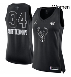 Womens Nike Jordan Milwaukee Bucks 34 Giannis Antetokounmpo Swingman Black 2018 All Star Game NBA Jersey Womens Nike Jordan Milwaukee Bucks 34 Giannis Antetokounmpo Swingman Black 2018 All Star Game NBA Jersey