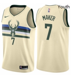 Youth Nike Milwaukee Bucks 7 Thon Maker Swingman Cream NBA Jersey City Edition Youth Nike Milwaukee Bucks 7 Thon Maker Swingman Cream NBA Jersey City Edition