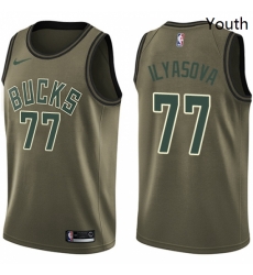 Youth Nike Milwaukee Bucks 77 Ersan Ilyasova Swingman Green Salute to Service NBA Jersey Youth Nike Milwaukee Bucks 77 Ersan Ilyasova Swingman Green Salute to Service NBA Jersey