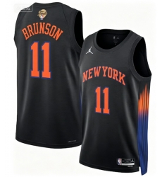 Men New Yok Knicks 11 Jalen Brunson Black 2026 Final Patch 2025 26 Statement Edition Stitched Basketball Jersey Men New Yok Knicks 11 Jalen Brunson Black 2026 Final Patch 2025 26 Statement Edition Stitched Basketball Jersey