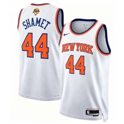 Men New Yok Knicks  44 Landry Shamet White 2026 Finals Patch Icon Edition Stitched Basketball Jersey