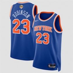 Men New Yok Knicks  Mitchell Robinson Blue 2026 Finals Patch Icon Edition Stitched Basketball Jersey