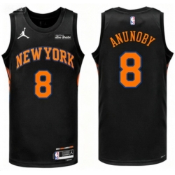 Men New Yok Knicks OG Anunoby #8 Black Stitched NBA Basketball Jersey