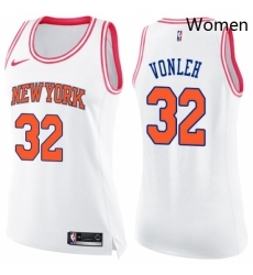 Womens Nike New York Knicks 32 Noah Vonleh Swingman White Pink Fashion NBA Jersey Womens Nike New York Knicks 32 Noah Vonleh Swingman White Pink Fashion NBA Jersey